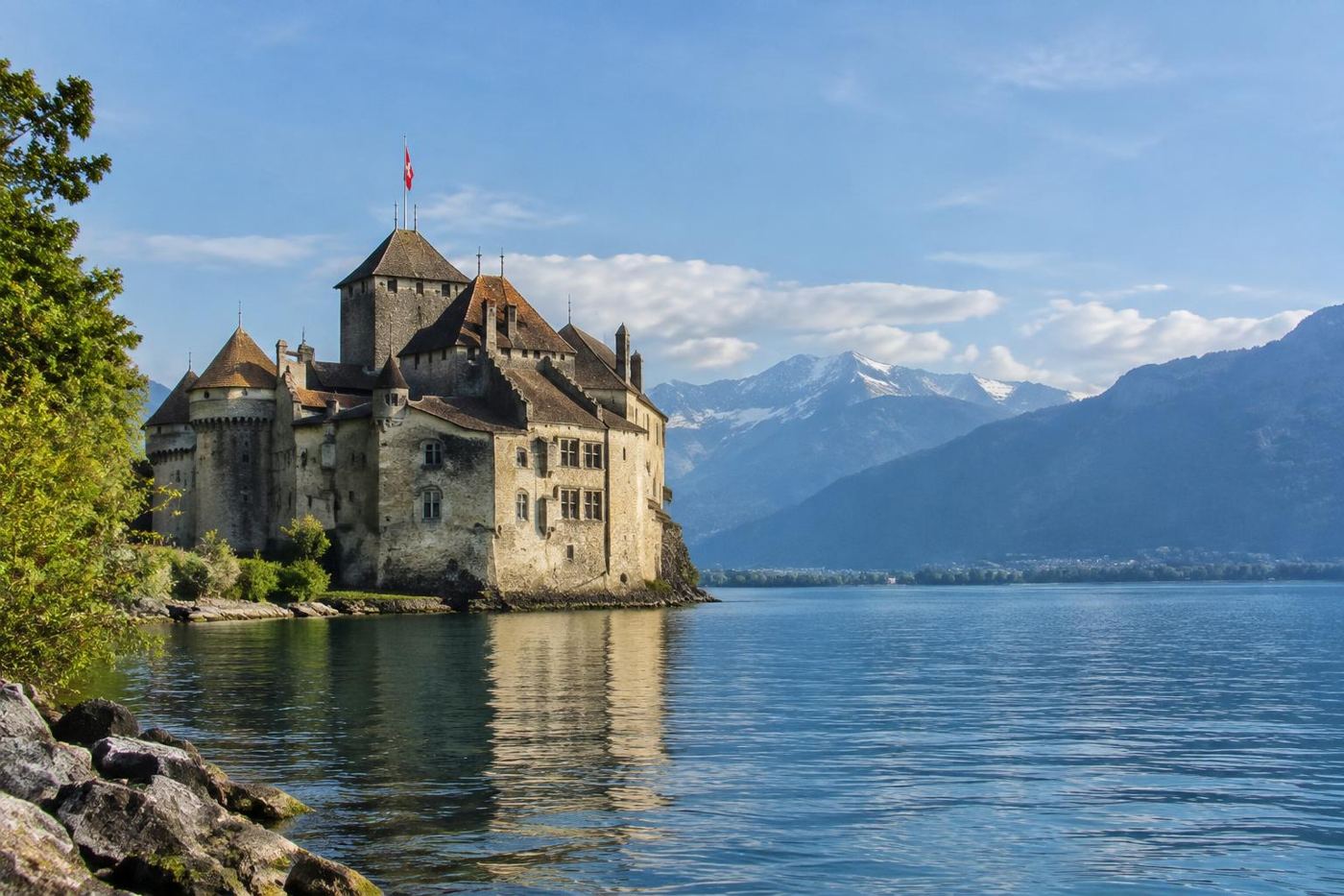 Chillon Castle on Lake Geneva near Montreux